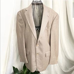 Men’s Oscar de la Renta Beige Silk and Wool Blazer